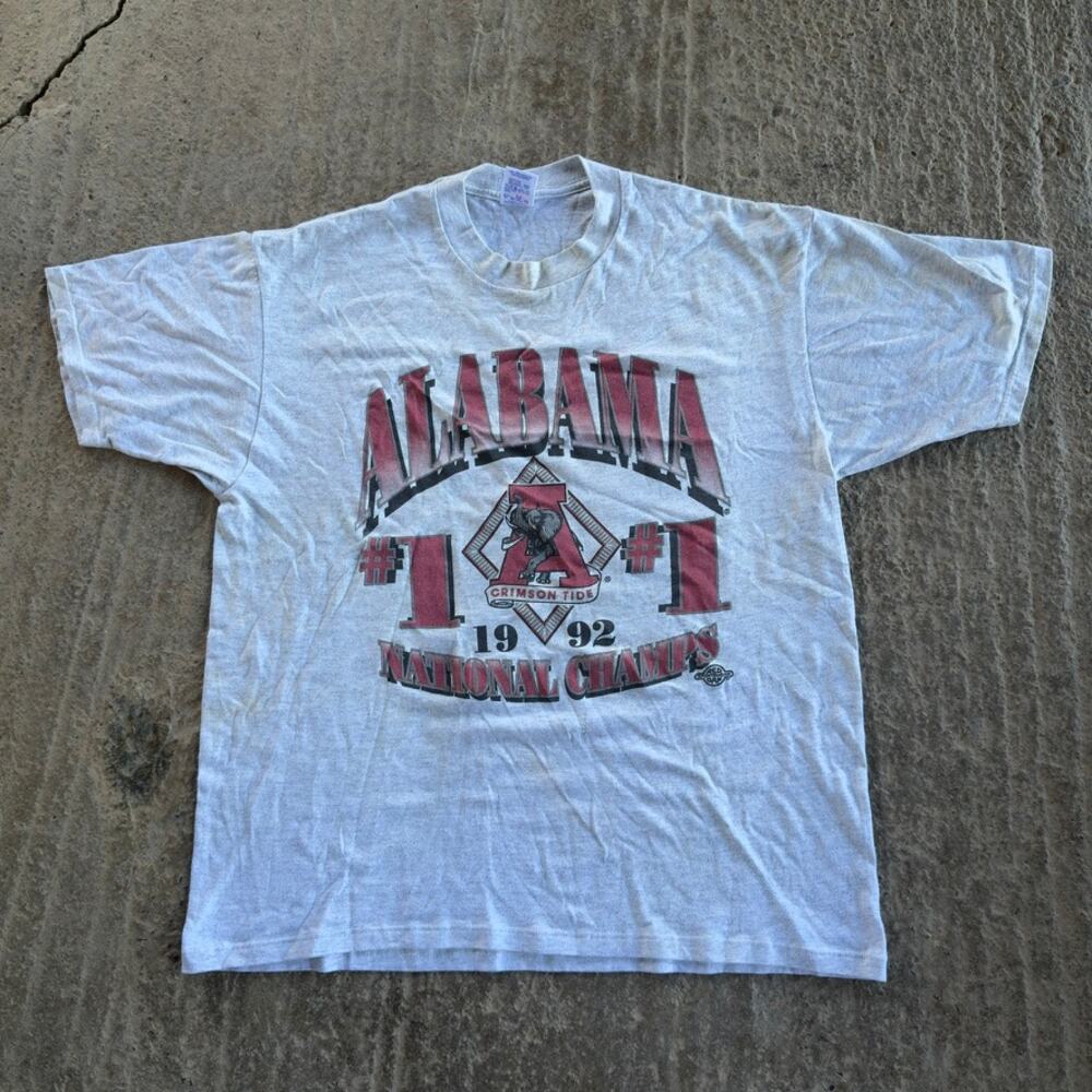 VINTAGE 1992 ALABAMA CRIMSON TIDE T-SHIRT NATIONAL CHAMPS GRAPHIC NCAA MENS XL